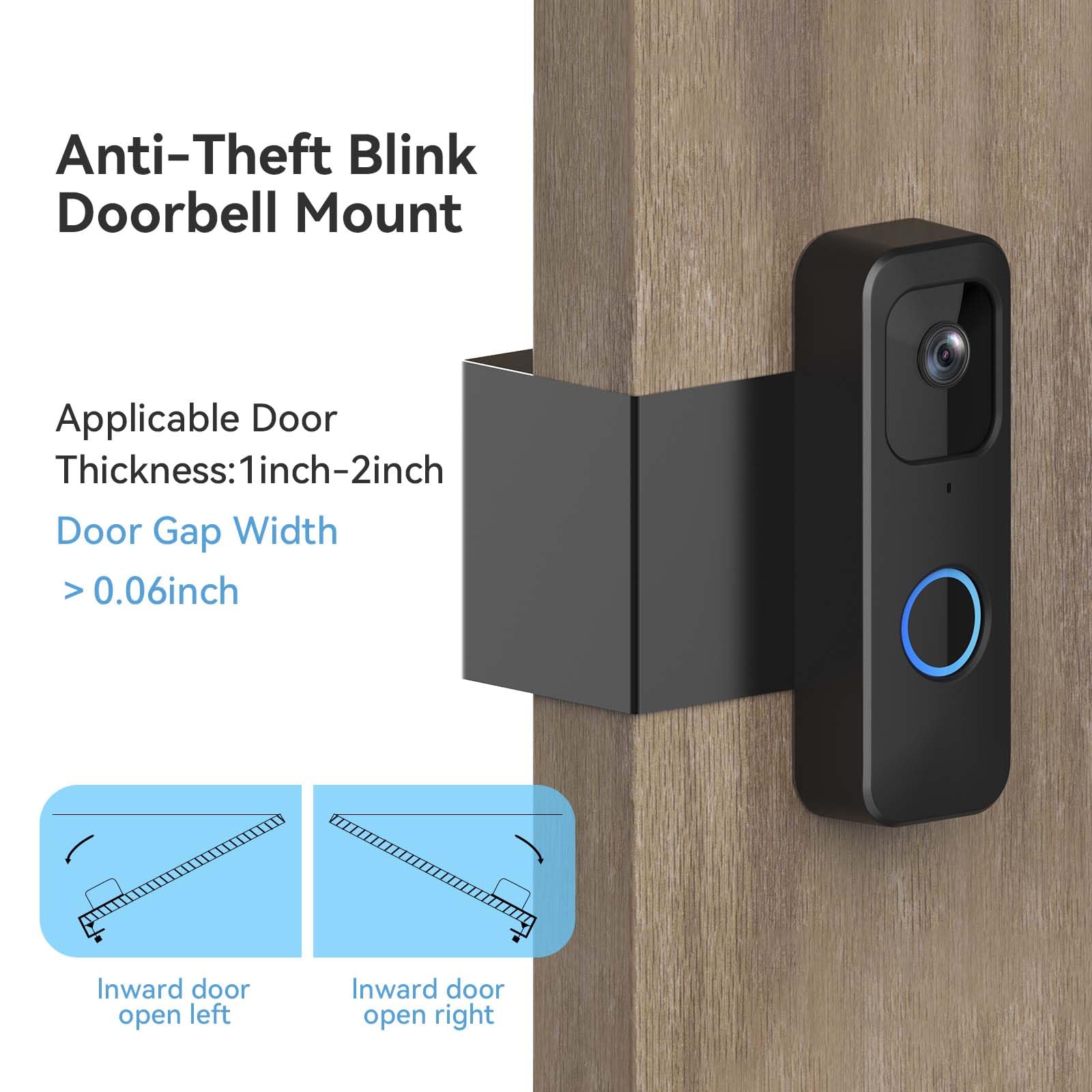 Tizomi Anti-Theft Blink Doorbell Mount, No-Drill Mounting Bracket Only Compatible with Blink Doorbell Camera, Accessories for Apartment Home Rentals (Blink Doorbell is NOT Included)
