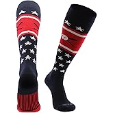 TCK Patriotic USA Baseball Socks with Baseball Bats Logo