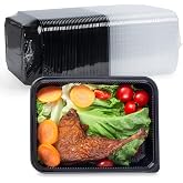 YANGRUI 40 Pack 48oz Meal Prep Containers - Shrink-Wrapped No Pre-Wash | Single Deep Compartment Leakproof | Shatterproof Flexible Pure PP | Microwave Safe To-Go Box for Chicken, Ribs &amp; Leftovers