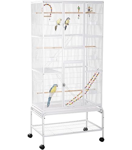 thumbnail image 2 of Mcage 24-Inch White Metal Bird Breeding Cage – Lot Of 6, Divider Included, For Finches & Canaries 2 of 5