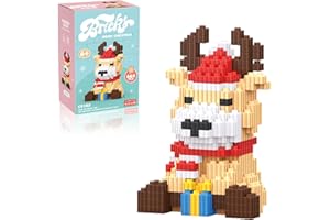 Hisgeru Christmas Building Blocks Deer Compatible with Lego Christmas Micro Blocks Stacking New Toys Holiday Present Box New Year Birthday Gifts for Kids 7 8 9 10 11 12 Years Old (Reindeer)