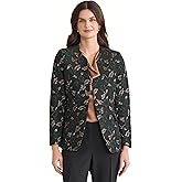 Kasper Women's Collarless One-Button Jacquard Blazer