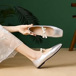 Hee grand Bowknot Mary Jane Flats for Women Shiny