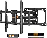 Perlegear Full Motion TV Wall Mount, Heavy Duty TV Mount for 42 55 65 75 85 86 inch Flat/Curved TVs up to 132 lbs, Swivel Tilt Articulating Wall Mount TV Bracket, 16" Studs, Max VESA 600x400mm, PGLF12