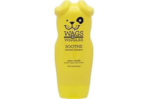 Wags & Wiggles Soothe Oatmeal Dog Shampoo in Warm Vanilla Scent | Oatmeal Dog Shampoo for All Dogs With Dry, Itchy, and Sensitive Skin | Dog Supplies, 16 Ounces