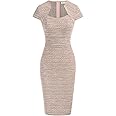GRACE KARIN Women's Gorgeous Pencil Dress Cap Sleeve Tweed Pencil Dress for Work