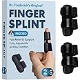 Dr. Frederick's Original Trigger Finger Splint - 2 ct - Mallet Splint & Brace for Arthritis, Injury, & Sprain - Fits Index, Middle, Pinky & Ring Fingers - Adjustable -Doctor-Developed - Small