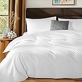 SONORO KATE 100% Egyptian Cotton Duvet Cover King Size, 1000 Thread Count Sateen Duvet Cover, Soft, Breathable Cotton Comforter Cover with Hidden Zipper Closure - 3 PC (White,King)