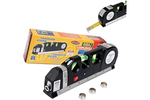 VortecSys Laser Level Line Tool, Standard Cross Line Laser leveler Beam Tool with Metric Rulers 8ft/2.5M, Multipurpose Laser Level Kit for Flooring & Tile Installation