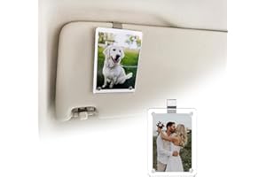 GOHERE Photo Car Visor Clip, Acrylic Car Visor Picture Holder Magnetic Personalized Photo Holder Personal Picture Frame Car Accessories Gifts for Husband Boyfriend Dad Add Family Photos 3.5 x 2.4 inch (1 PC)