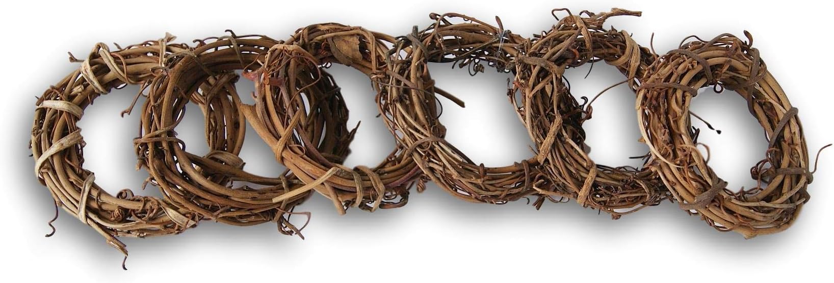 Natural Grapevine Miniature Wreath - 4 Inch Diameter - Set of 6