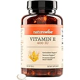NatureWise Vitamin E 400 IU Softgels (180mg DL-Alpha) - Dairy, Gluten, and Soy Free, Non-GMO Antioxidant Dietary Supplement for Skin, Heart, Eye, and Immune Health Support - 200 Count