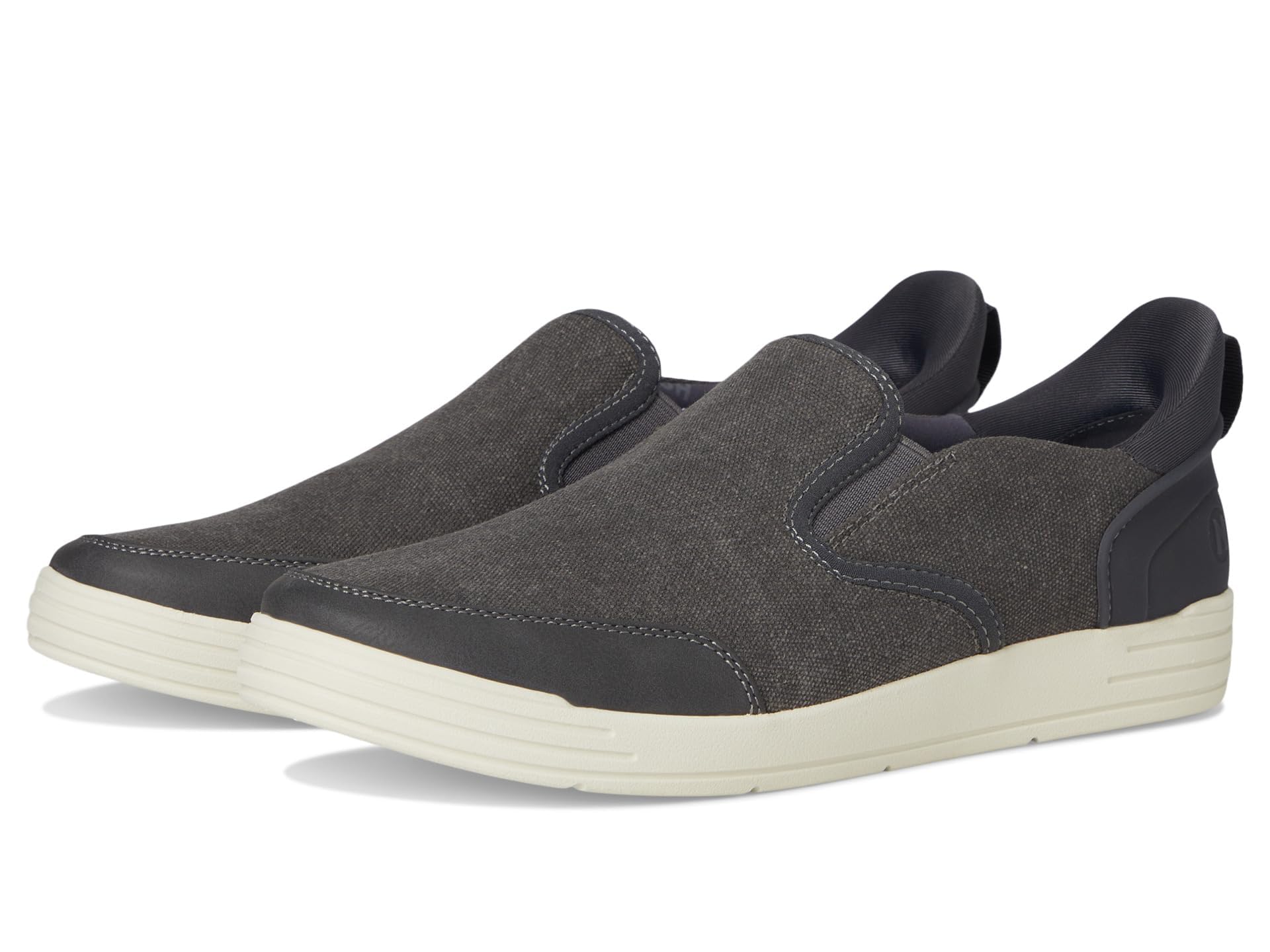 Nunn Bush Men’s Kore City Walk Canvas EZ Moc Toe Slip-On Sneakers Easy Off Loafer, Cement, 8.5 Wide