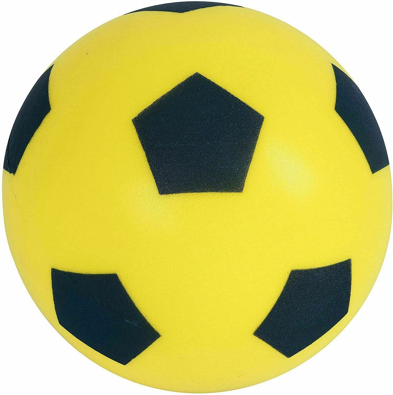OnlineStreet Size 4 Football - Sponge Foam Soccer Ball; Ideal for Outdoor Games for Kids, Indoor Football, Kids’/Adults’ Garden Games, and Beach Games for Families (17.5 cm) (Yellow)