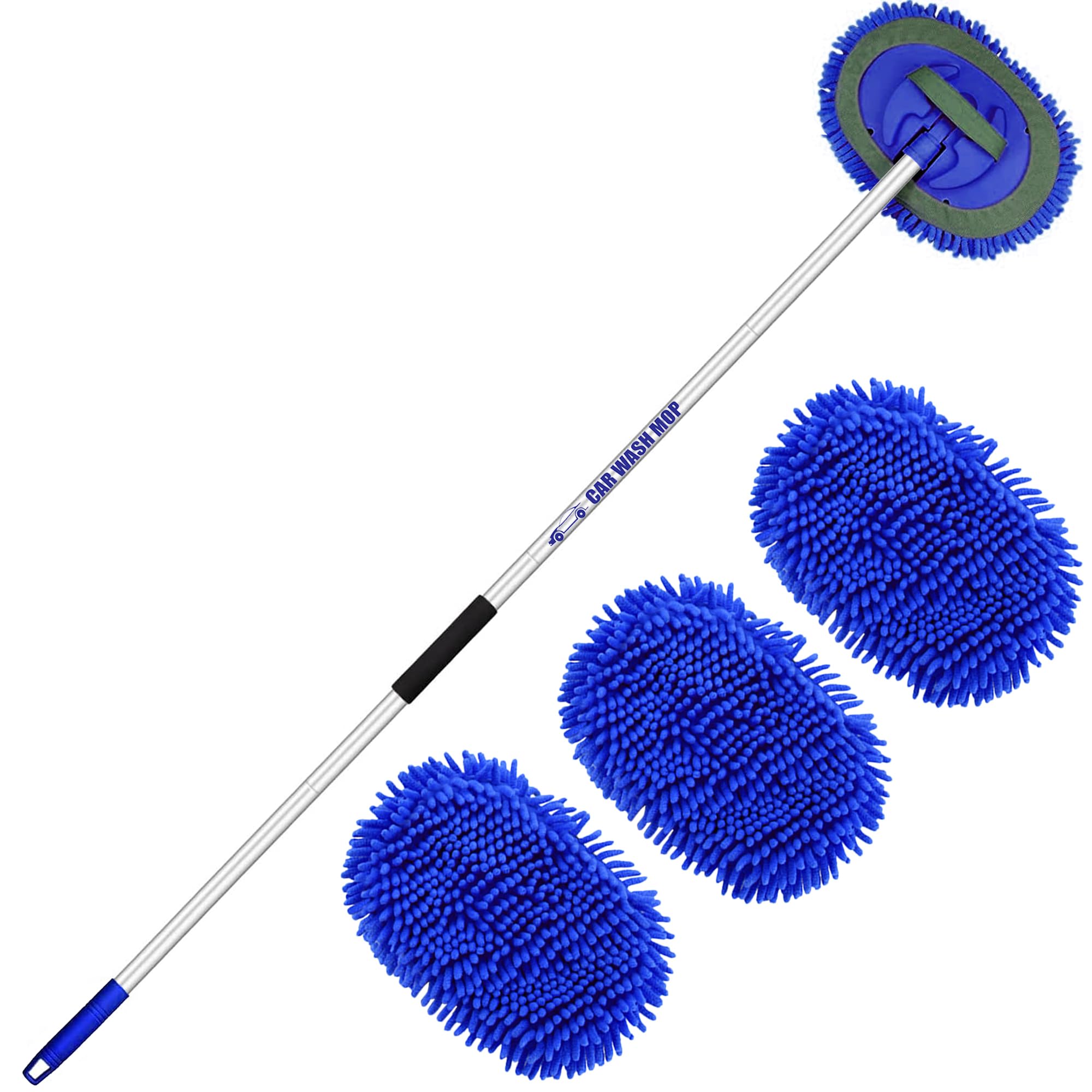 Photo 1 of (missing pieces) 63” Long Handle Car Wash Brush Microfibre Extendable Cleaning Mop Mitt for Caravan Truck Van Tyre Window Wheel Roof 2 