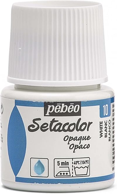 PEBEO Setacolor Opaque Fabric Paint, Titanium White, 45ml Bottle