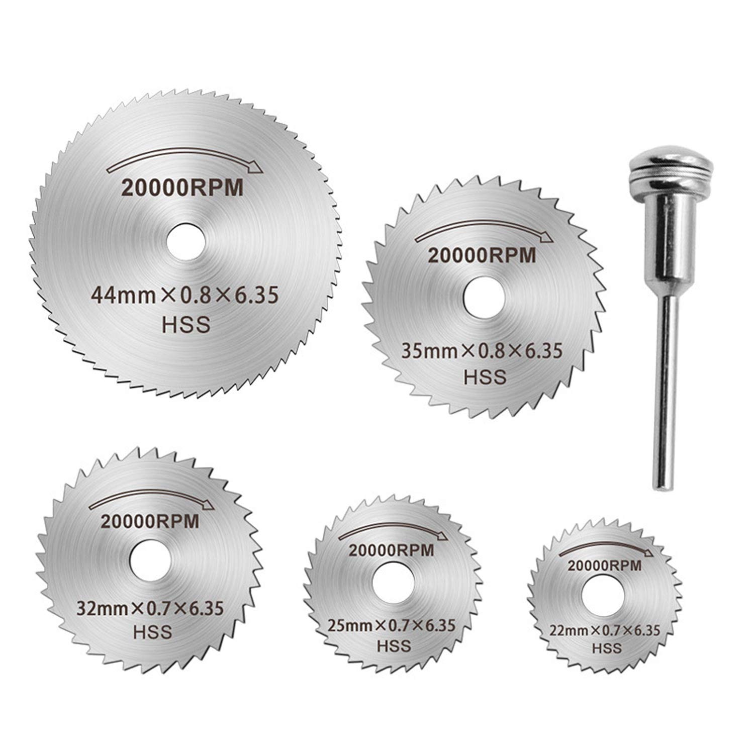 Circular Cutting Saw Blades 1/8 Shank HSS Ratory Wood Saw Disc Wheel with Mandrels for Dremel Fordom Drills
