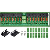 DC Power Distribution Module, Rocker Switch, Fused, Pluggable Top Wiring Terminal Block, DIN Rail and Screw Mount (16 Channel)