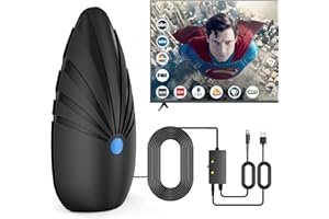 NOGYZO 2025 TV Antenna Indoor,Long Range Antenna for Smart TV with Signal Booster,Digital Antenna for Easy Installation and All Smart/Old TVs, Supports 4K 1080P VHF UHF