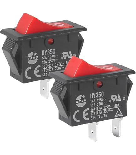 Amazon.com: 2 Pcs HY35C Push Button Switch, 2 Pins AC 125/250V 16A