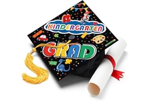 FRAKRON Preschool Graduation Cap Decorations for Kids 2024 Kindergarten Graduation Cap Stickers Next Stop 1st Grade Graduation Topper Stickers Congrats Graduation Accessories Craft for Boys Girls Students