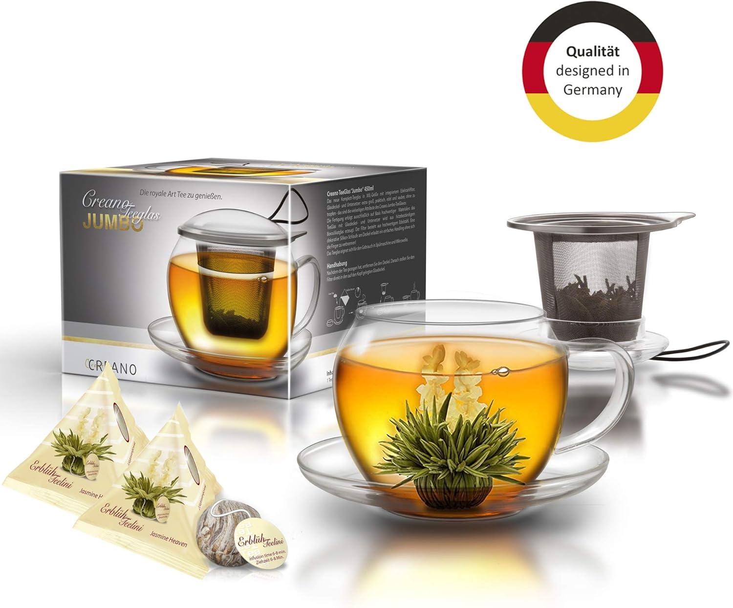Creano Theebloemen Mix - Cadeauset ErblühTee Lenteoogst met Glazen