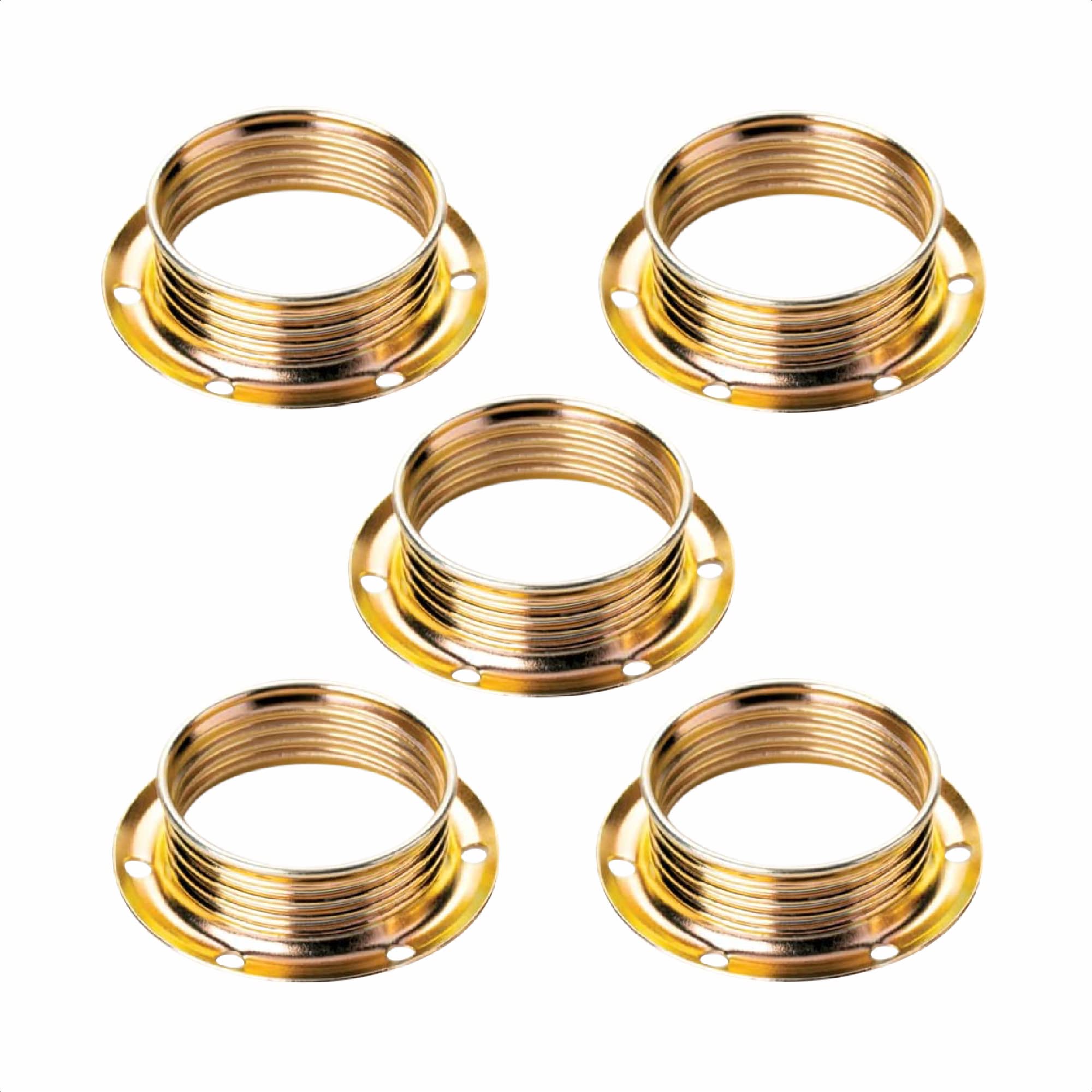 5 x Screw Ring E14 Metal Brass for Lamp Holder Ring with Thread for Lampshades or Glasses