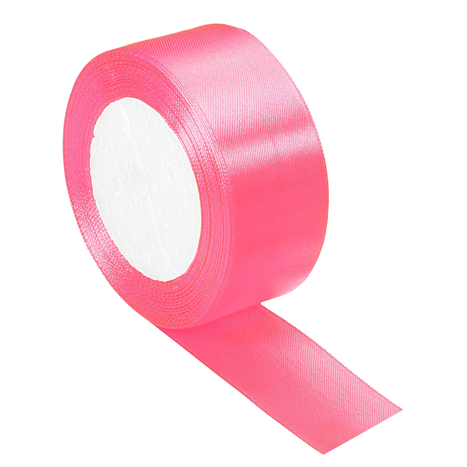 PATIKIL 1.5 Inch Wide 24 Yards Satin Ribbon, Single Side Solid Crafts Roll for Party Home DIY Wrapping Decoration, Peach Pink