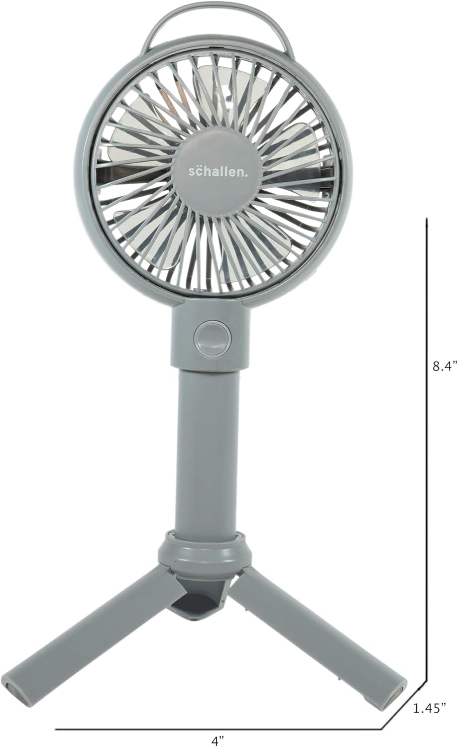 Schallen Rechargeable Battery USB Electric Handheld Portable Travel and Tripod Desk Table Small Mini Air Cooling Fan (Grey) - Image 5