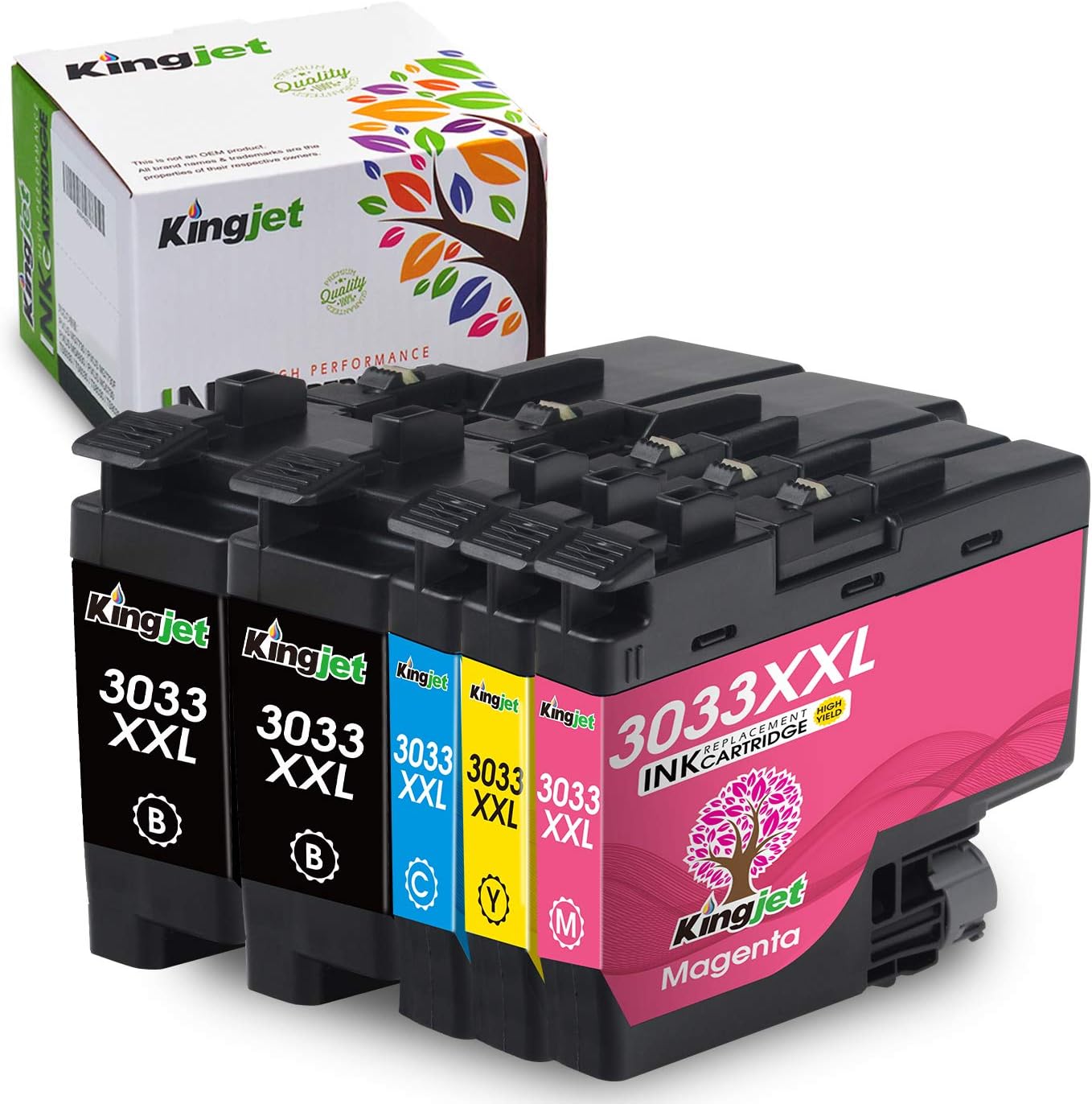 Kingjet Updated LC3033 XXL Ink Cartridges Replacements for