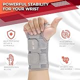 CURECARE Carpal Tunnel Wrist Splint Adjustable 2 Straps S/M Right Gray view 4