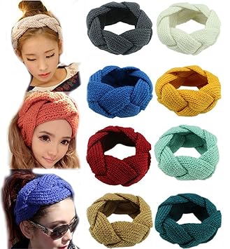 Flyusa Women S Winter Wool Knitted Twist Braid Pattern Headband Ear Warmer Head Wrap Wide Hair Flyusa Women S Winter Wool Knitted Twist Braid Pattern Headband Ear Warmer Head Wrap Wide Hair