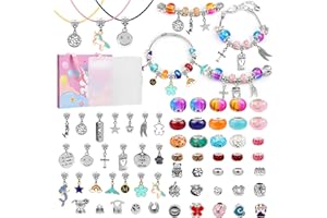 mearens 66 Pieces Charm Bracelet Making Kit, Jewelry Beads Bracelet, DIY Craft for Girls, Jewelry Set for Arts and Crafts for Kids Ages 5-12