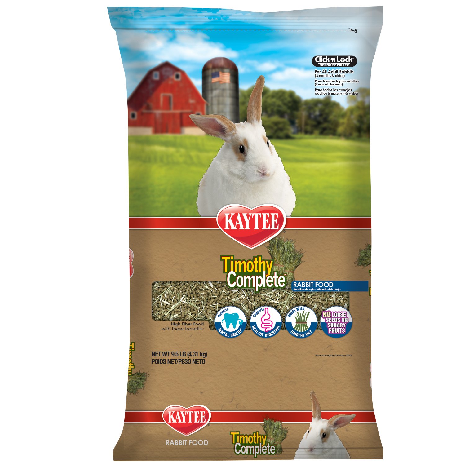 Galleon Kaytee Timothy Hay Complete Rabbit Food, 9.5lb Bag