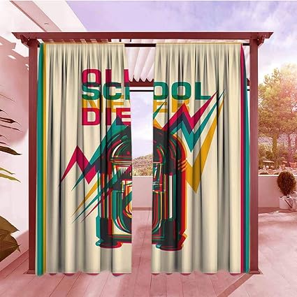 Amazon Com Dggo Balcony Curtains Jukebox Old School Never Die