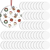 60 Pcs Sublimation Ornament Blanks,Double-Sided 3.12 inch Round Sublimation Ornament Blanks Bulk Blank Christmas Pendants Ornament for Crafting DIY Personalized Christmas Home Decor