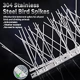 Remiawy Bird Spikes for Pigeons Small Birds 5 Strips 1.2m Stainless Steel view 2