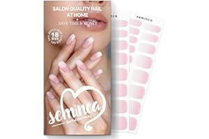 SEMINCA Semi Cured Gel Nail Strips-Salon Quality Semi-Cured Gel Press On Nails Stickers Strengthening Quick DIY Nail Art Manicure Kits for Women at Home 14-Day Wear(Peach Latte)