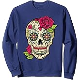 Sugar Skull Day Of The Dead Dia de Los Muertos Flowers Sweatshirt