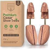 HOUNDSBAY Cedar Shoe Tree, Shoe Trees for Men &amp; Women - Shaper &amp; Stretcher | 100% Aromatic Red Cedar Wood Shoe Trees for Boots &amp; Sneakers, Natural Crease Protector &amp; Shoe Shaper, Shoe &amp; Boot Trees