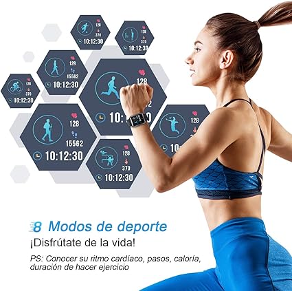 Seneo Reloj Inteligente Hombre, IP68 Smartwatch con Pulsera ...