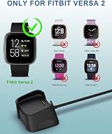 Bicmice 3.3Ft USB Charger for Fitbit Versa 2 Smartwatch Dock Stand Cable view 2
