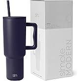 Simple Modern 40 oz Tumbler with Handle and Straw Lid | Insulated Reusable Stainless Steel Water Bottle Travel Mug Cupholder 