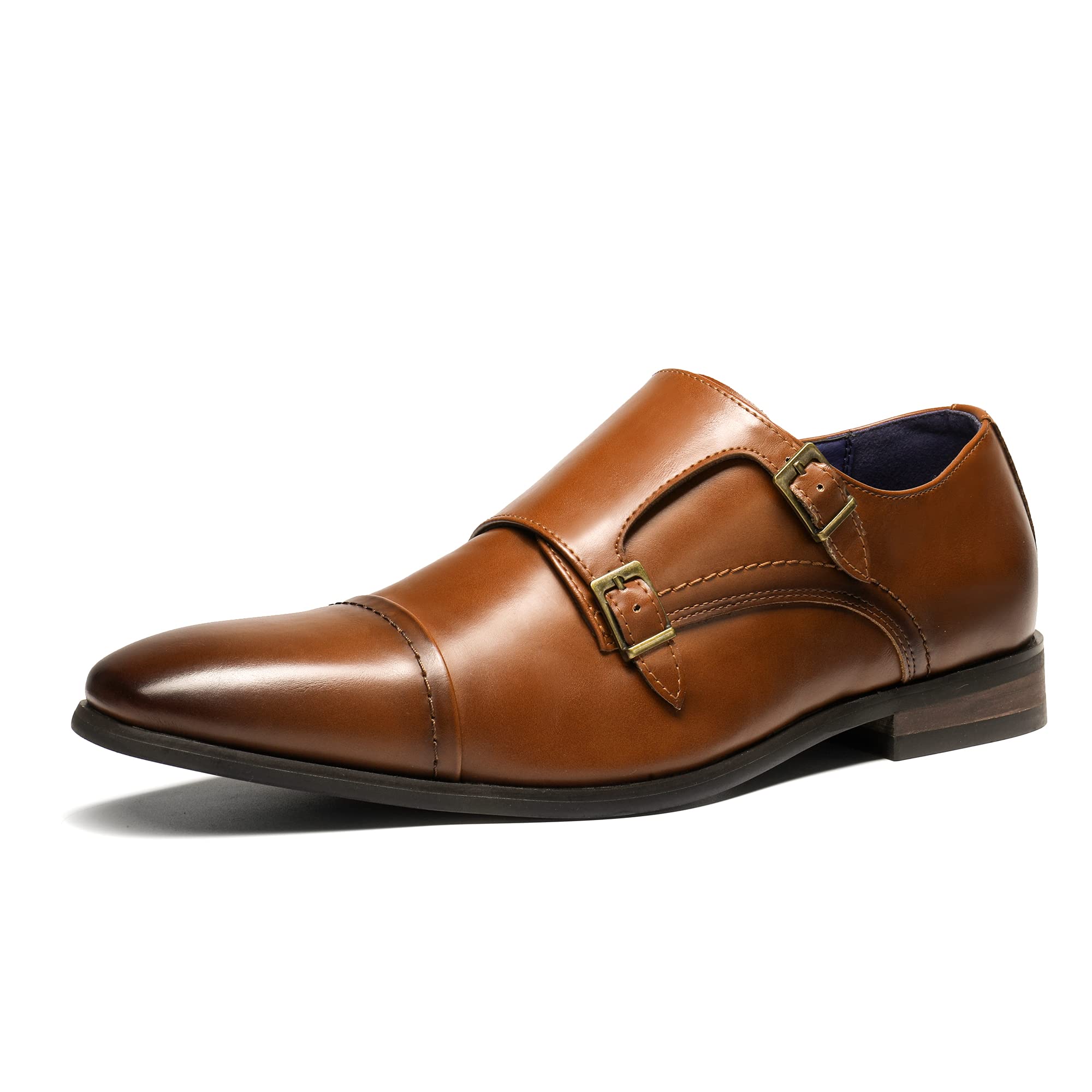 Photo 1 of Bruno Marc Men's Dress Loafer Shoes Monk Strap Slip On Loafers Camel Size 9.5 M US Hutchingson_2