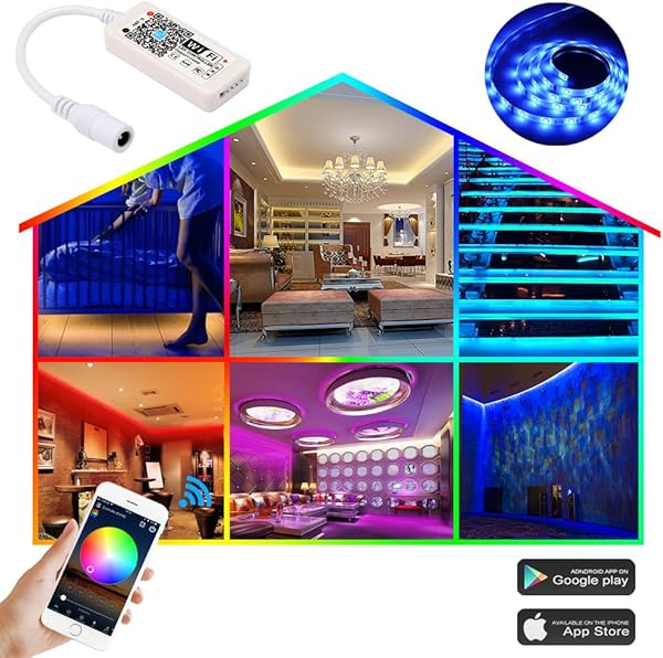 OurLeeme Smart WiFi LED Controlador LED Tiras Controlador para 50503528 RGB Luces LED Tira Tira Trabajar con Alexa Google Home IFTTT AndroidiOS APP