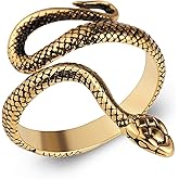 HZMAN Snake Ring Men Women Gothic Jewelry Retro Animal Fashion Personality Stainless Steel Ring