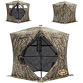 JOMAILIEEL Hunting Blind - 2-3 Person & 3-4 Person 360/270 See Through Ground Blinds for Hunting Deer and Turkey, Pop Up Deer Blind with Single Door/Dual Doors, Portable Carry Bag and Quiet Fast