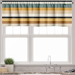 Ambesonne Stripes Window Valance, Modern Pastel