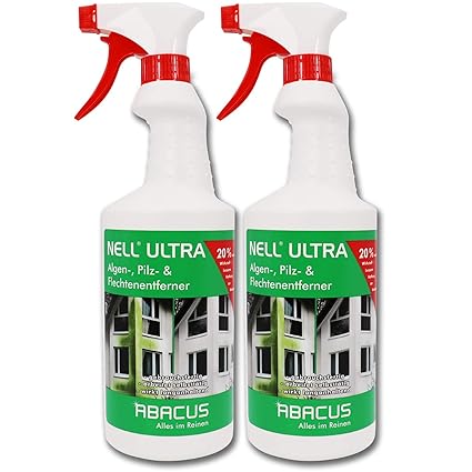 ABACUS Nell Ultra 2X 750 ml gebrauchsfertig - Algenentferner Pilzentferner Flechtenentferner Grünbelagsentferner Grabsteinpfl