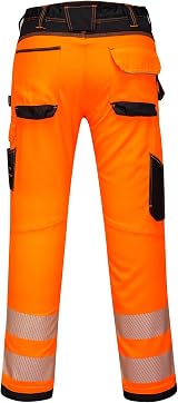 Portwest PW340 Men's Hi-Vis Cargo Work Trousers Knee Pads Pockets Orange 36 view 3